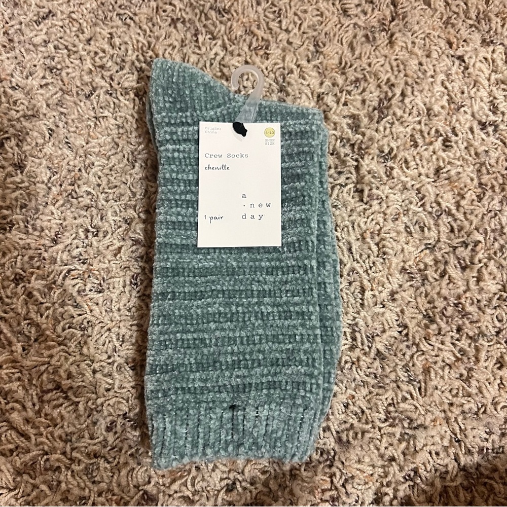 A New Day Chenille Crew Socks NWT